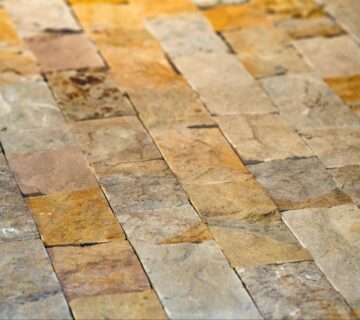 A close up view of limestone flooring 